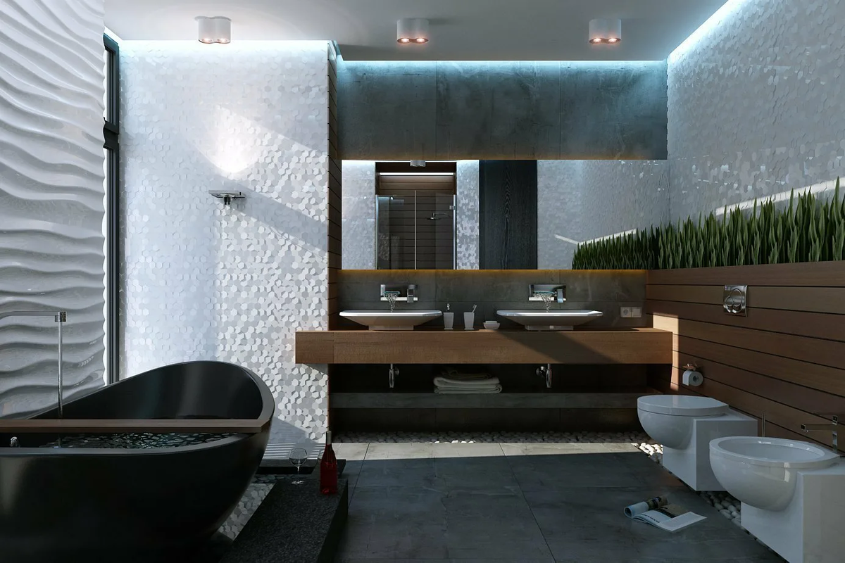 Ванные комнаты в стиле Хай-Тек