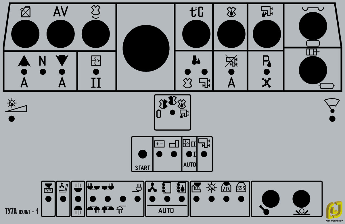 Схема пульта управления ТУ7А - передний №1