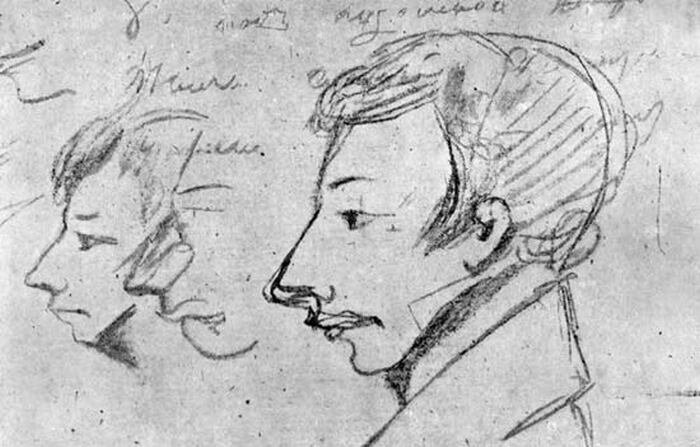 Пушкин однажды по-дружески нарисовал шарж на Кюхлю. Фото - you-journal.ru