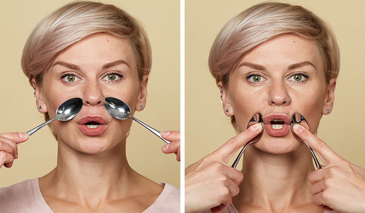 гимнастика для лица. лицо гладкое и упругое. упражнения для лица для подтяжки лица. самомассаж лица. массаж лица для подтяжки носогубных складок.