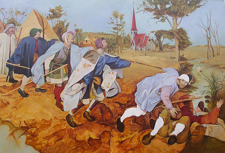 Питер Брейгель Старший. "Притча о слепых". 1568.