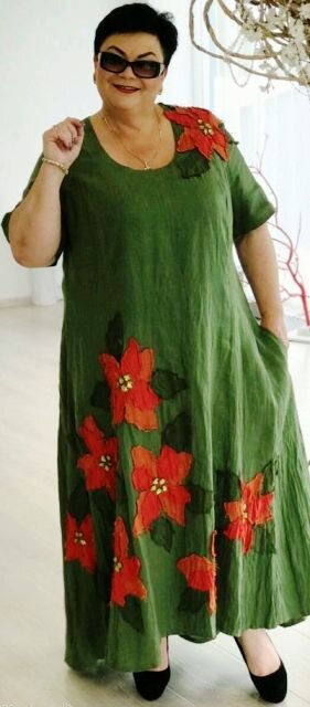 Зеленое платье для полных женщин