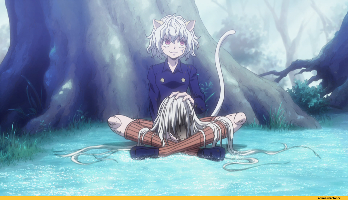 Питу держит в руках голову поверженного Кайто(( Серия 85. Неожиданное нападение заставило Кайто действовать опрометчиво, что привело к потере руки учителя Гона и Килуа.