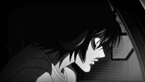 Я бы не хотел видеть на себе такой взгляд. Кадр из аниме "Тетрадь смерти".