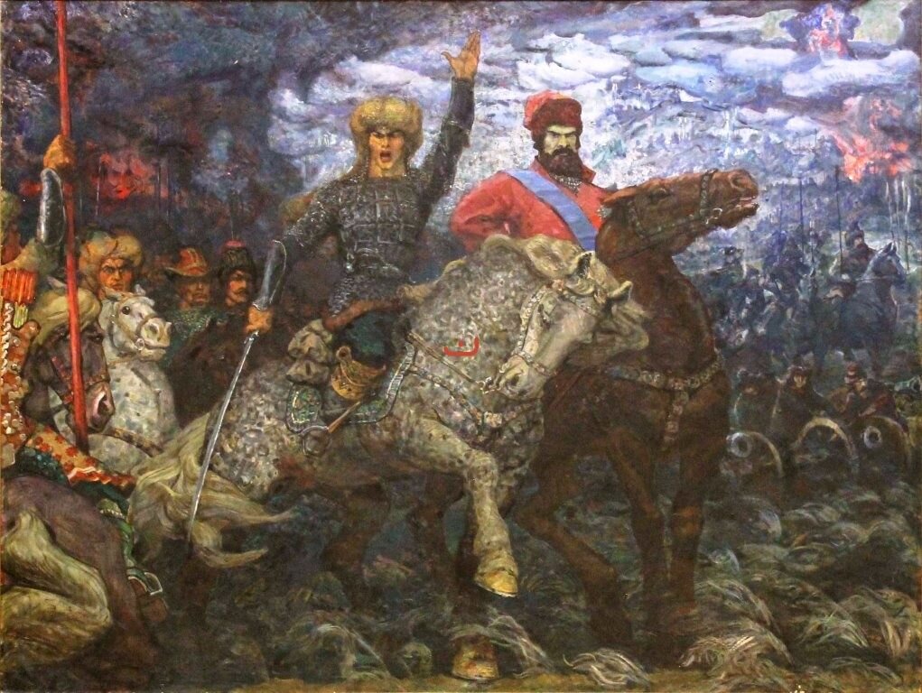 Салават Юлаев и Емельян Пугачев. Кудрявцев А.М. 1976 г.