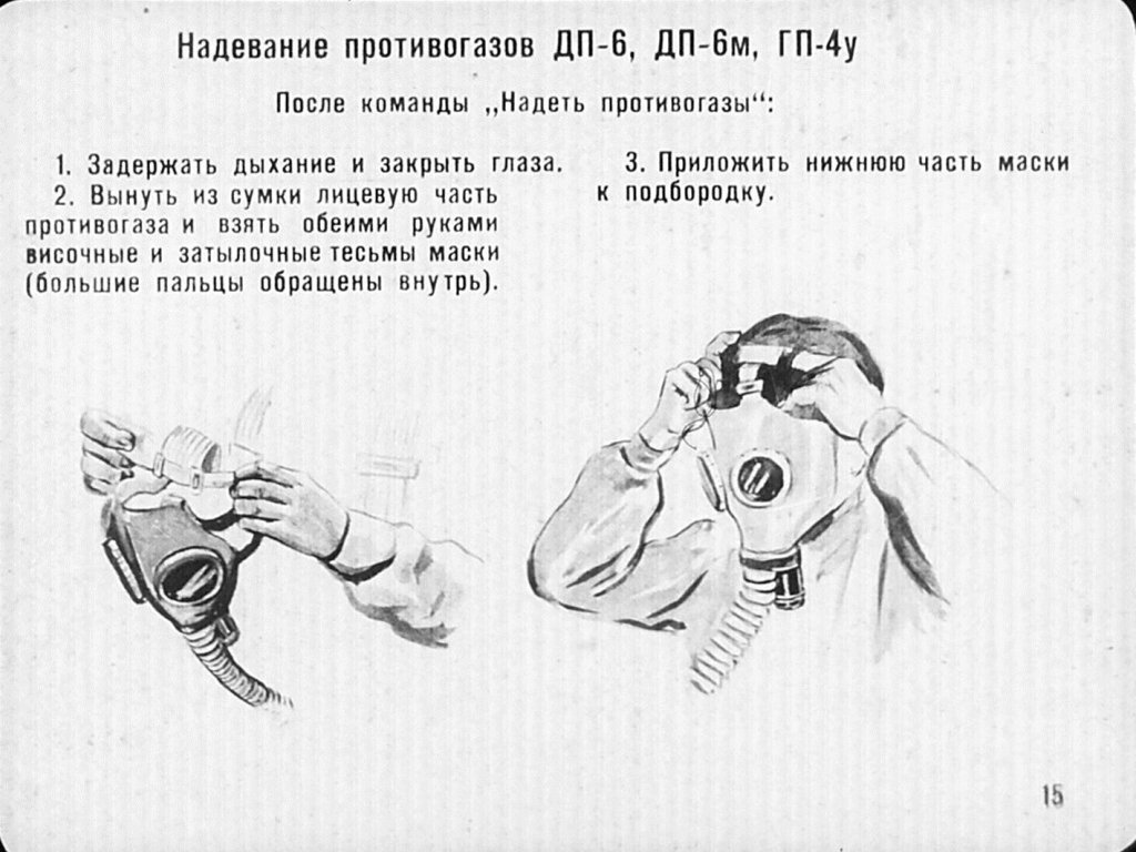 Как правильно одевать противогаз в картинках