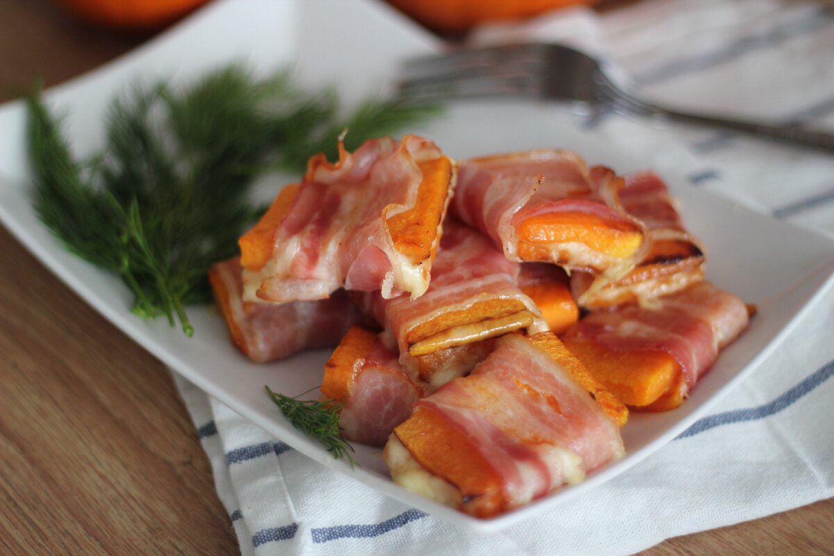 Фото автора. Закуска из тыквы с беконом и сыром