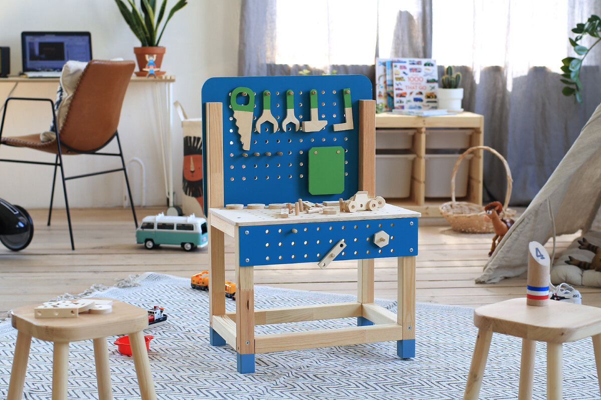 Мастерская Wooden House в синем цвете