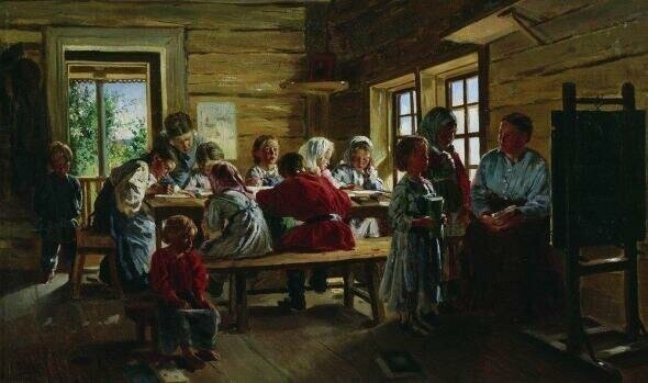 Владимир Маковский "В сельской школе" 1883 г