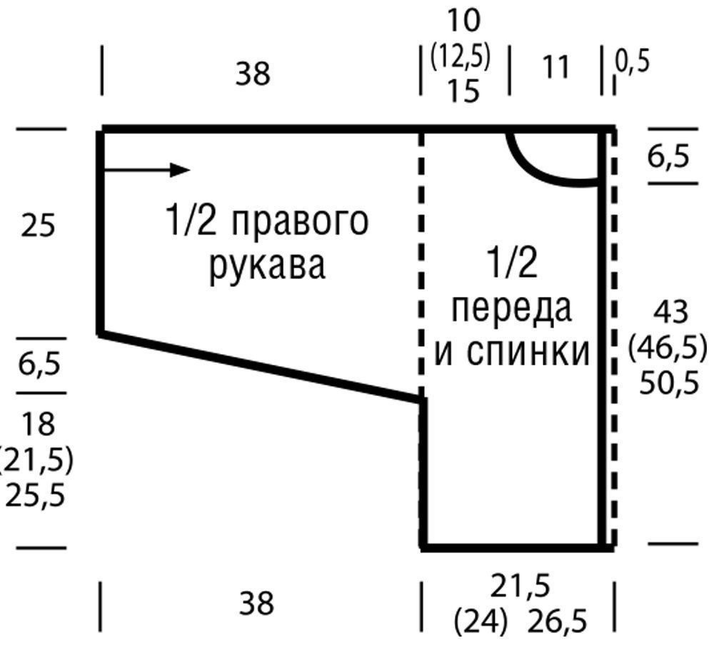 Кофта связанная поперек спицами схема