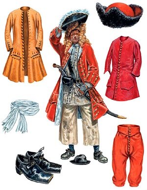 Примерно так одевались пиратские капитаны на рубеже XVII-XVIII веков