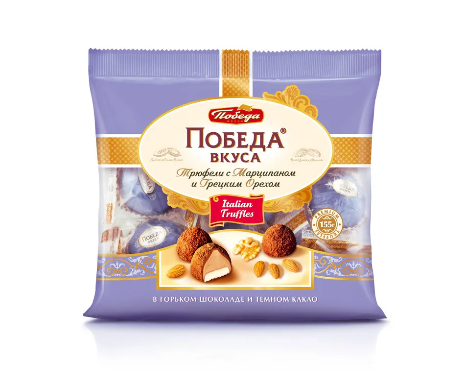 Трюфели Победа вкуса Грецкий Орех С Марципаном 155г