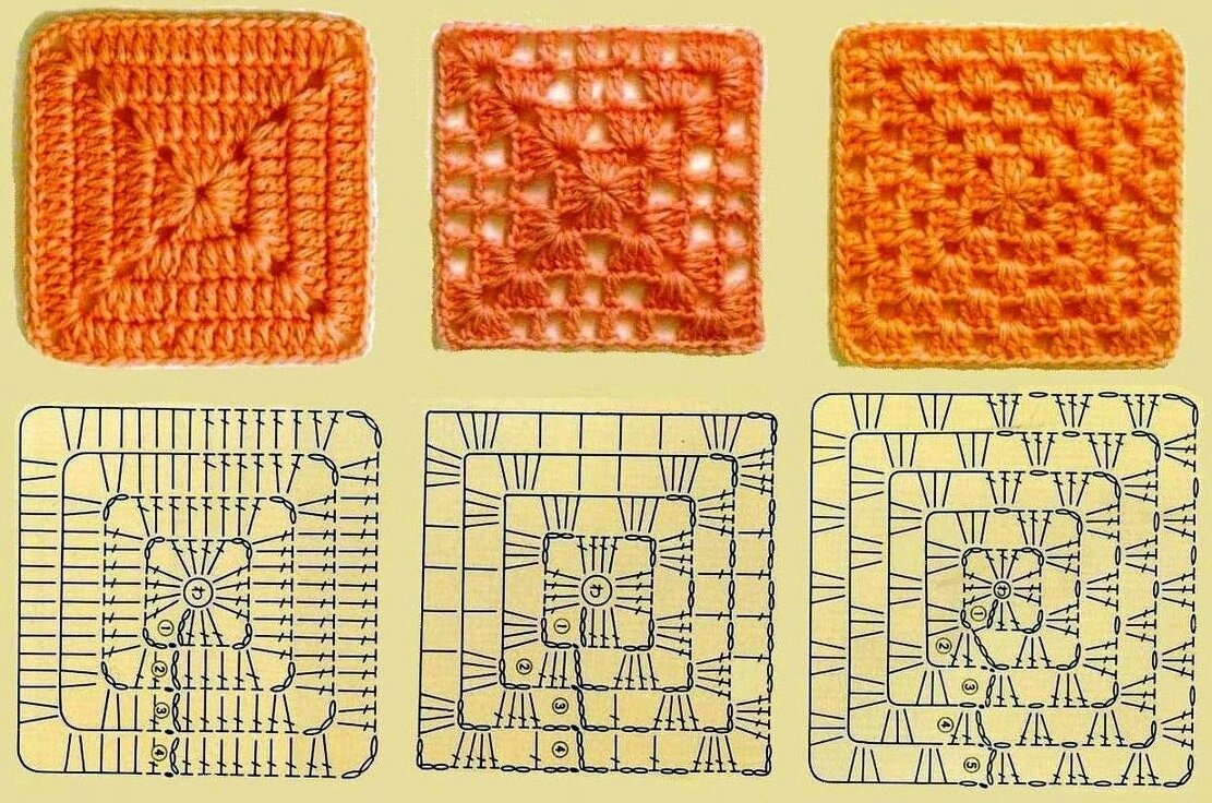 Квадратный коврик крючком для начинающих