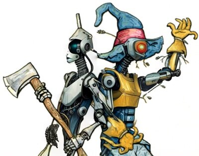 Киборги Железный Дровосек и Страшила тоже ждут, когда для них вырастят сердце и мозги из подосиновиков.