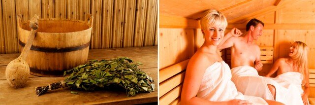 Оптимальной считается температура, которая не выше 60°C. Регулярность посещения - 2 раза в месяц.