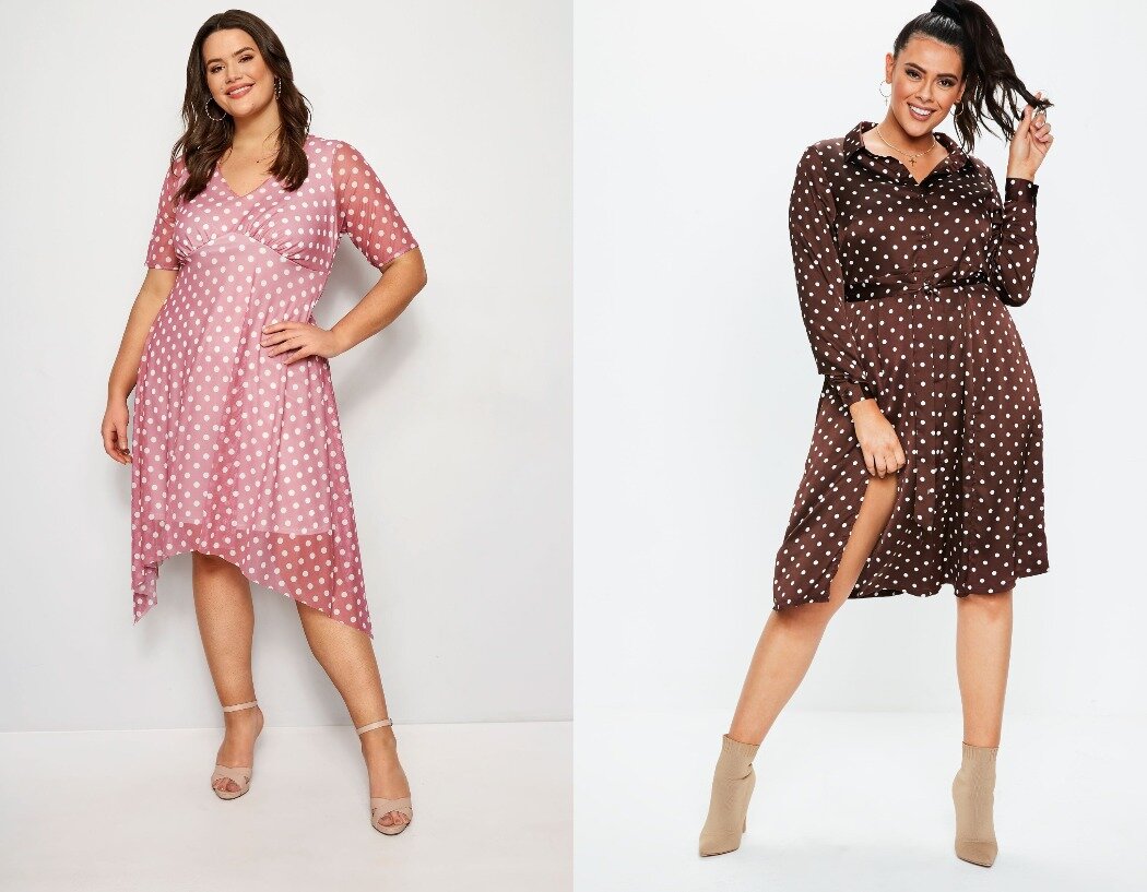 Женские платья в горошек больших размеров для полных купить в интернет-магазине Фабрика Моды