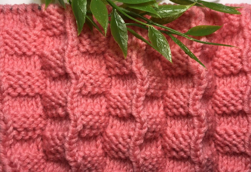 Узор три из трех. Узор звездочки спицами. Узор путанка. Узор три из трех спицами. Вязание узоры с обвитыми петлями.