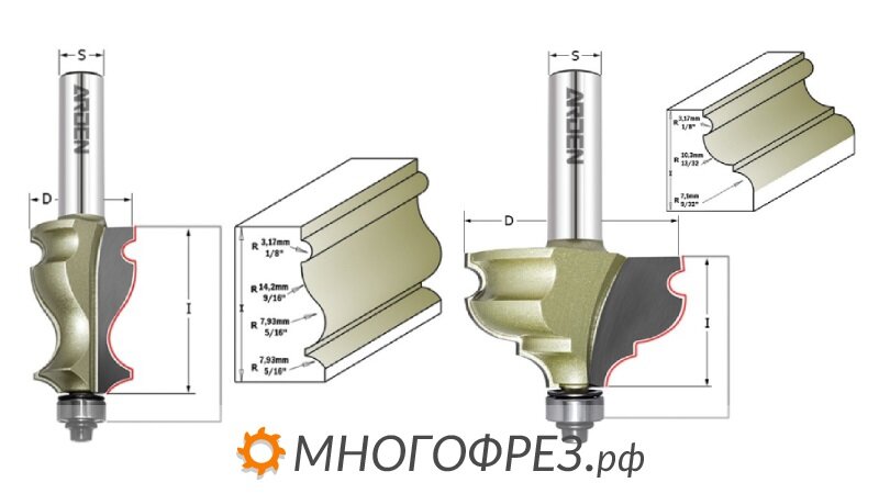 Фрезы для изготовления карнизов