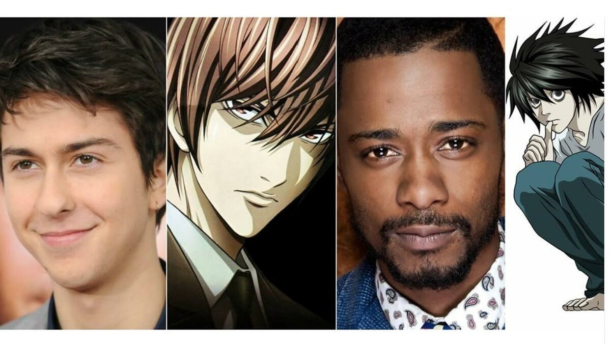 Актеры из фильма тетрадь смерти слева и герои любимого аниме справа. Фото взято из открытых источников