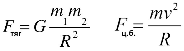 Силы тяготения и силы центростремительного ускорения по разному зависят от радиуса орбиты.