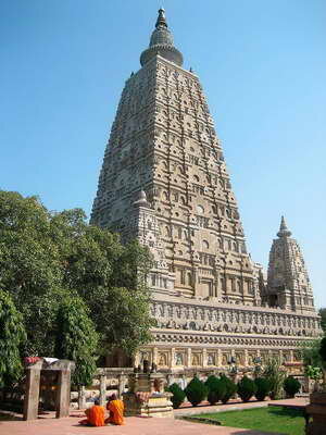 Mahabodhi Temple (India, Bihar), founded in the 3rd century B.C. at the place where the Buddha reached enlightenment