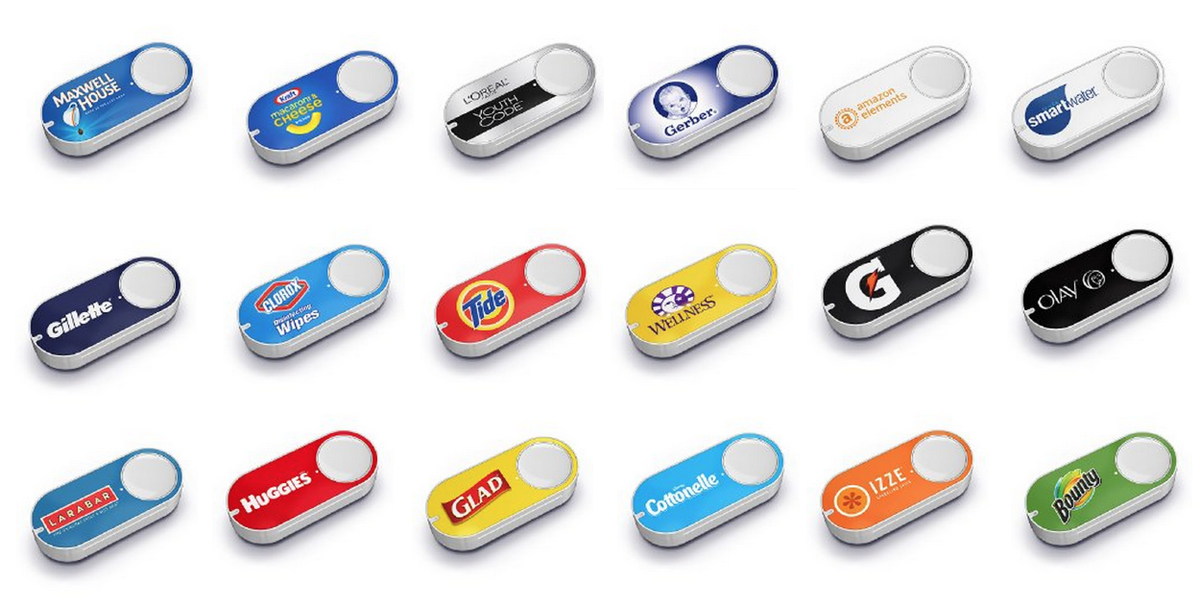  Кнопки Amazon Dash Button для заказа определённых товаров. Уже не производятся 