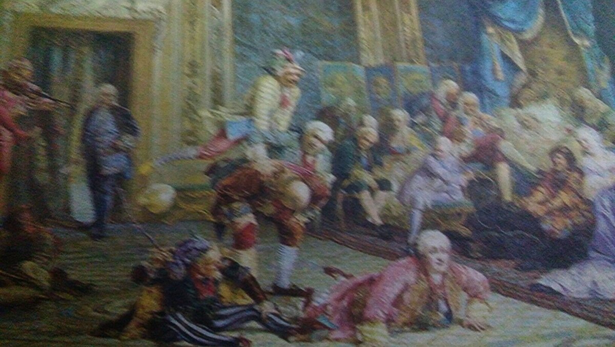 Забавы в духе русских скоромохов процветали при дворе императрицы Анны XVIII.век. 