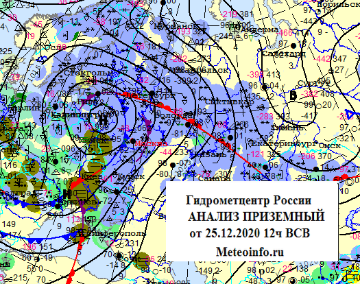 Карта циклонов в реальном