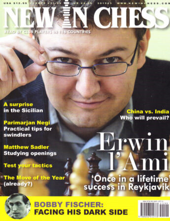 
 Обложка журнала "New in Chess". Эрвин Л’Ами – победитель Рейкьявика.