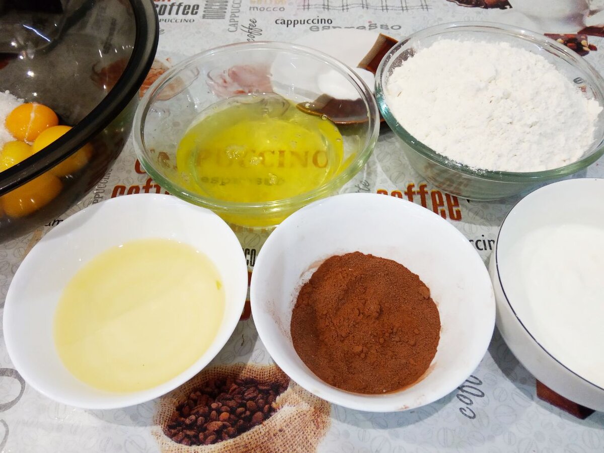 Ингредиенты для приготовления шоколадного пирога