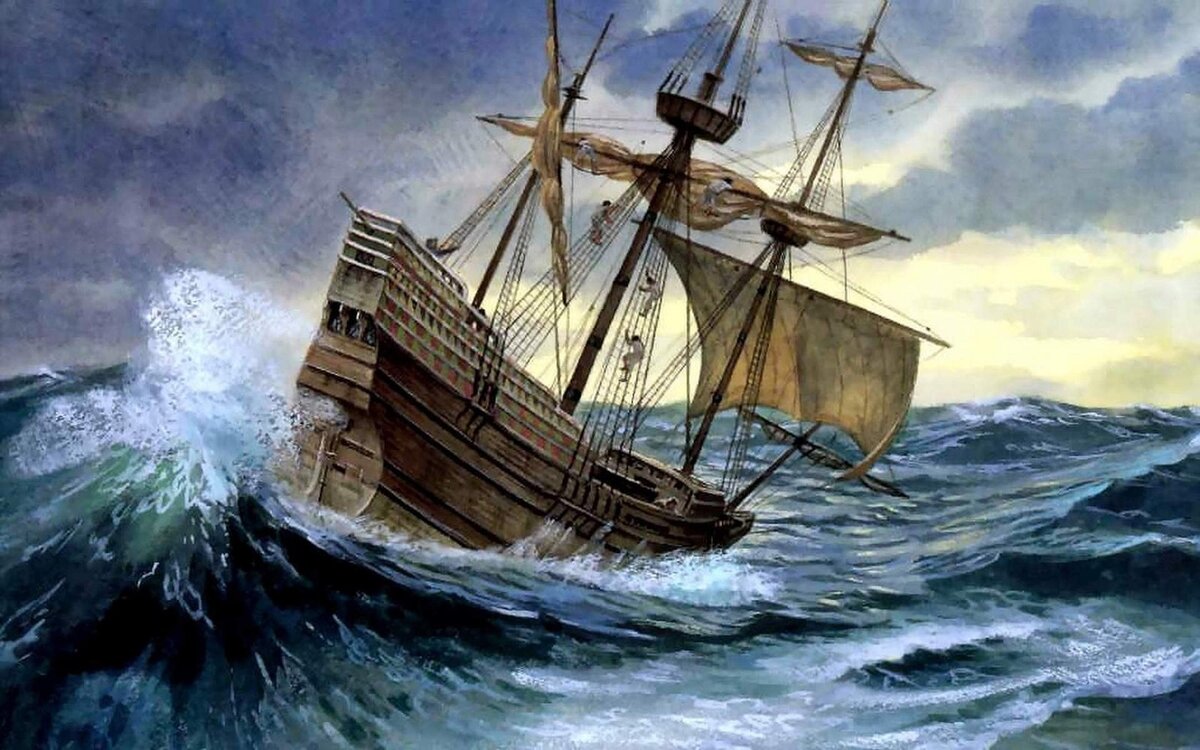 Корабли Христофора Колумба шторм