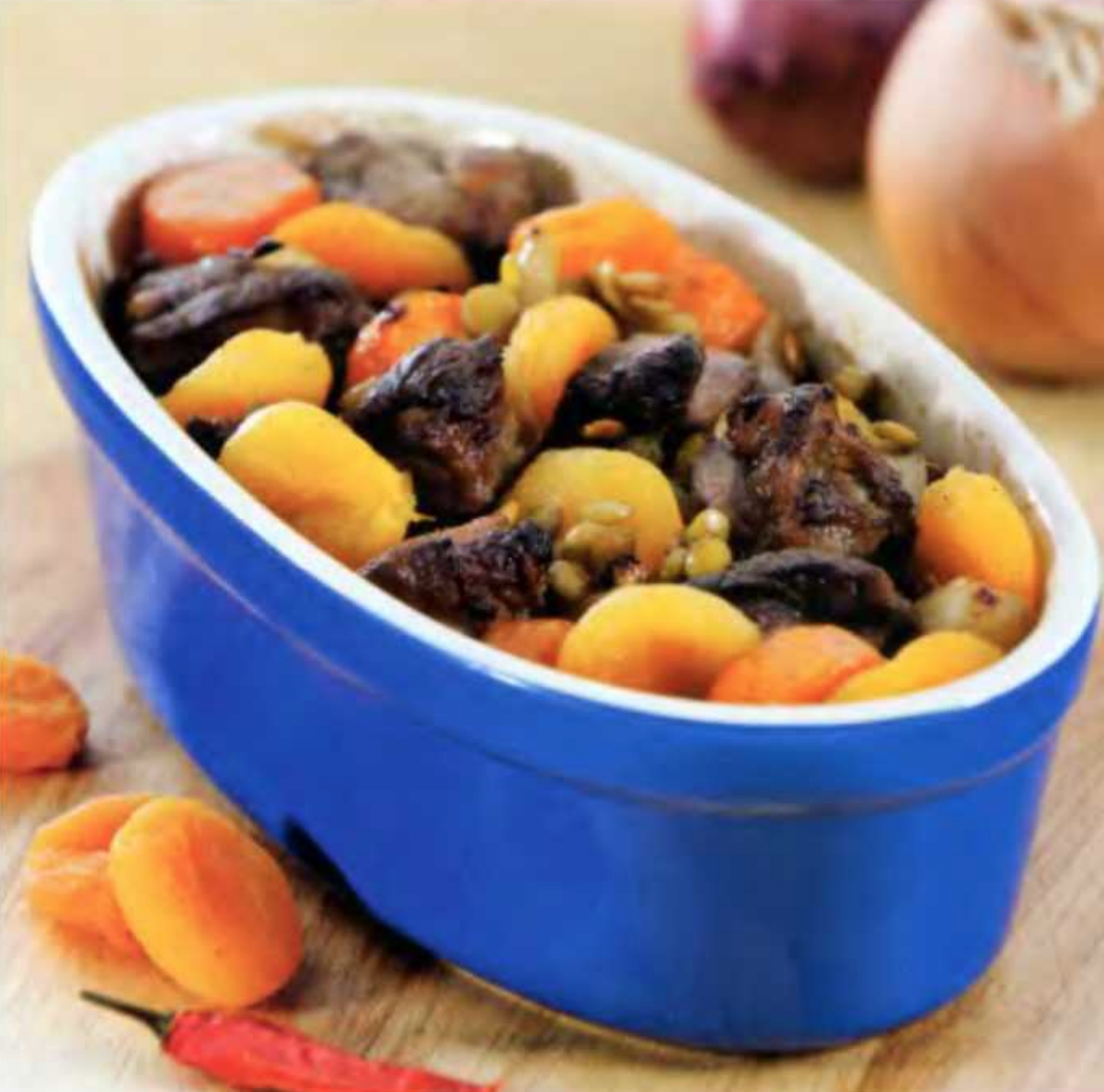    Баранина с чечевицей и курагой