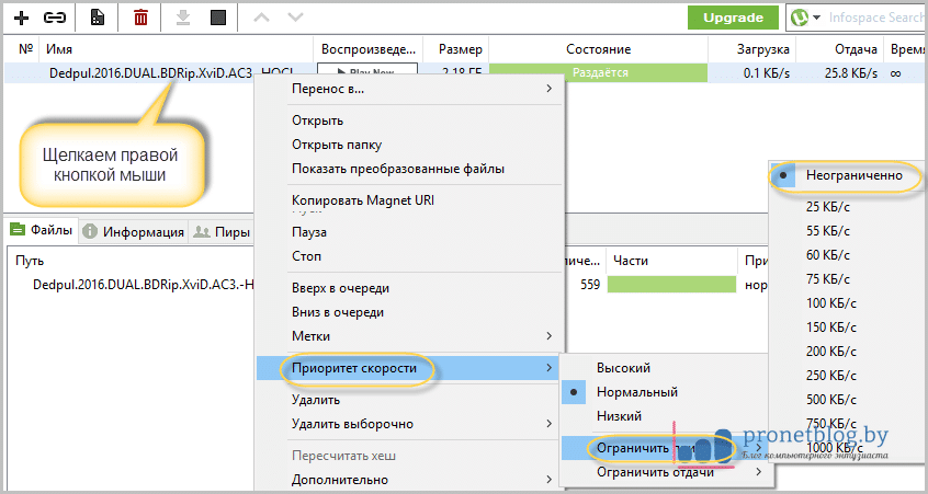 Упала скорость торрента до 10КБ/С, как восстановить?