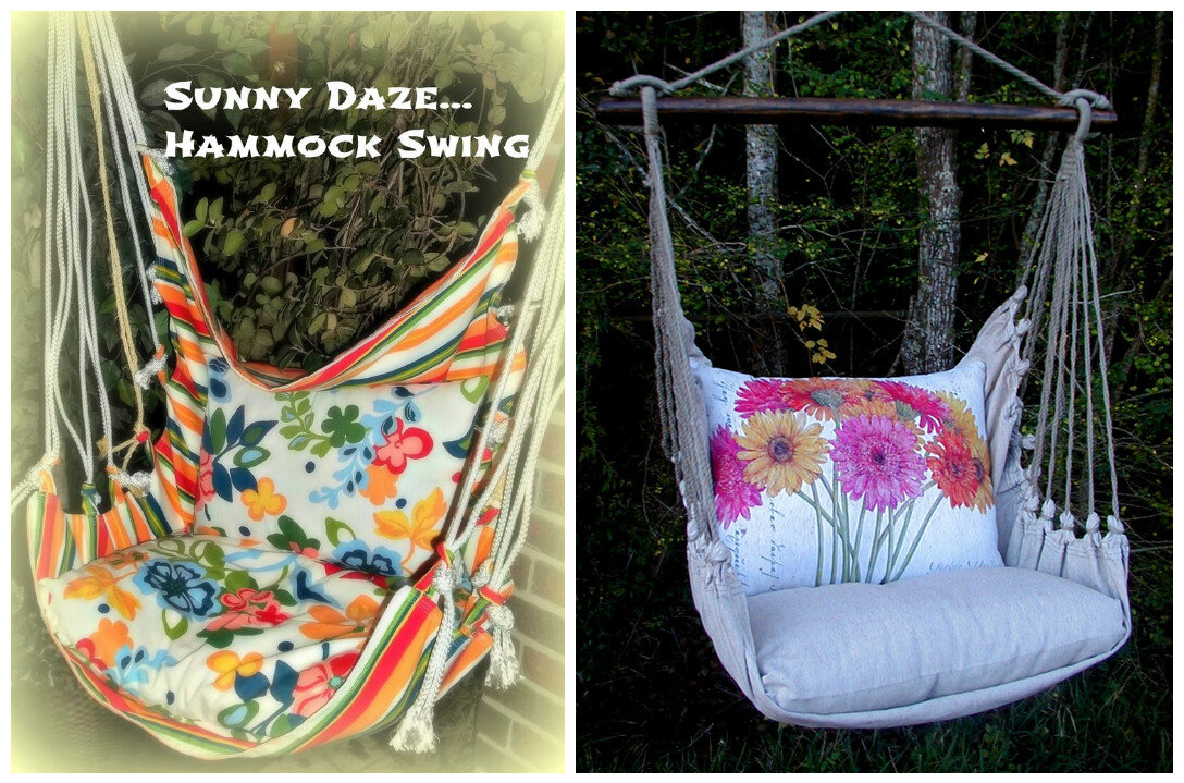 Летом на даче обойтись без гамака. Ведь так приятно полежать на свежем воздухе в тени зеленых деревьев. Предлагаем сделать кресло-гамак своими руками.

Для работы следует подготовить: