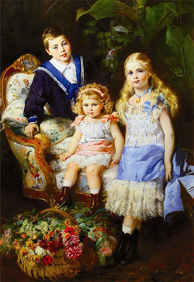 К. Маковский. Портрет детей светлейшей княгини Юрьевской
