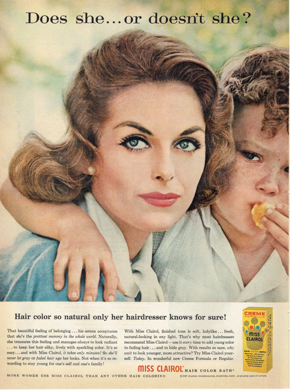 Реклама Clairol с образом любящей матери.