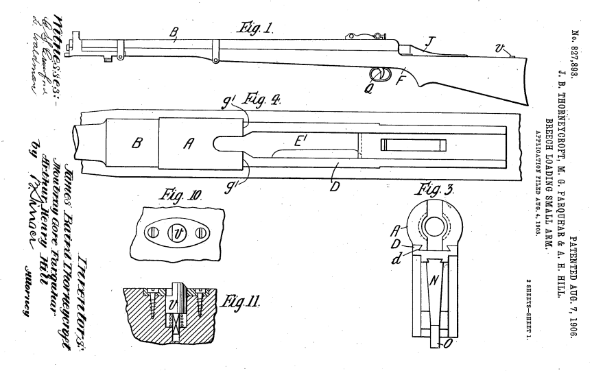   Thorneycroft, Farquhar и Hill's 1905 carbine patent (https://patents.google.com/patent/US827893)