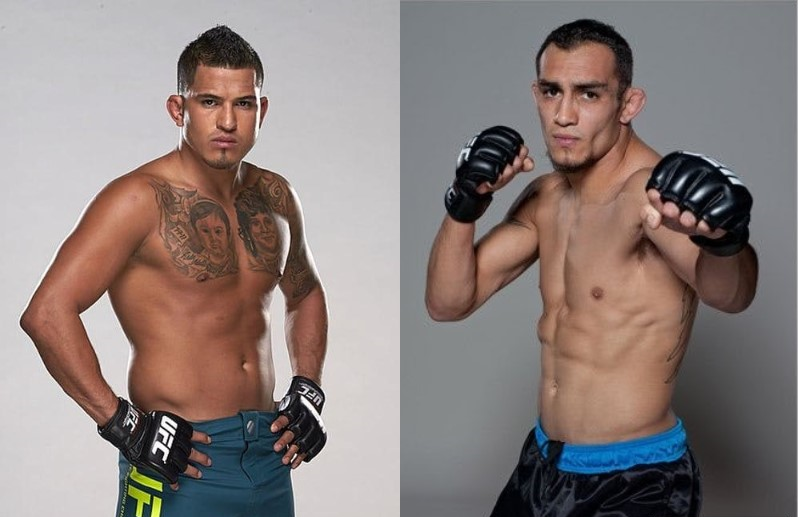 Проведем сравнительный анализ бойцов:
Тони Фергюсон 34 года: 26 боев, 23 победы, 3 поражения (одно поражение досрочно, сабмишином), из 23 побед - 9 побед нокаутом, 9 сабмишином, 5 решением; стиль ведения боя - Бокс, БЖЖ, Тайский бокс, Борьба.
Энтони Петтис 31 год: 28 боев, 21 победа, 7 поражений (2 поражения нокаутом, остальные решением), из 21 победы - 7 побед нокаутом, 10 сабмишином, 4 решением; стиль ведения боя - Тхэквондо, бразильское джиу-джитсу.