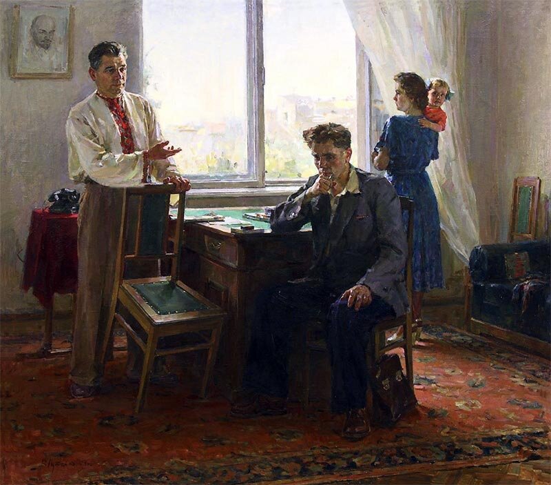 Владимир Путейко. «У парторга». 1954 год.