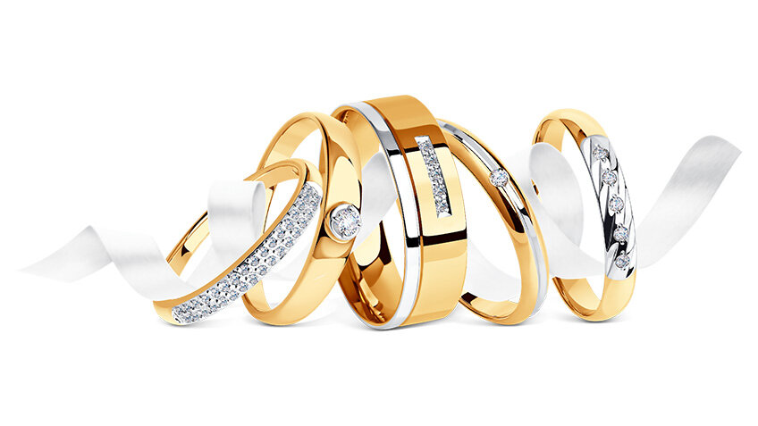 Обручальные кольца соколов золото