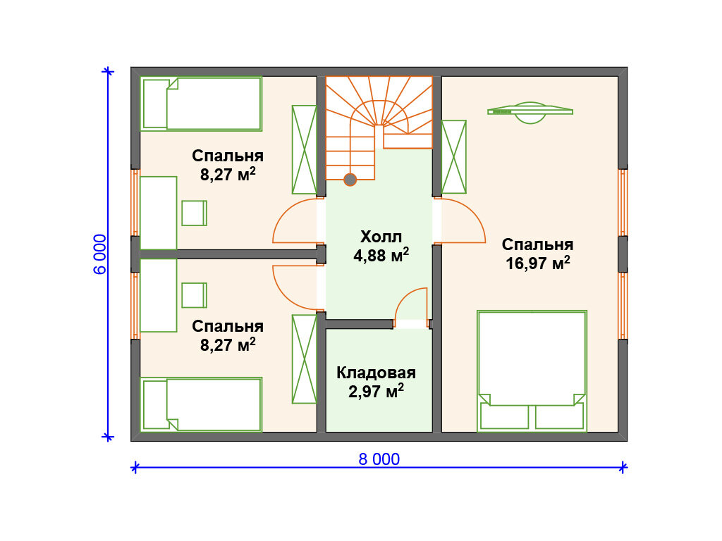 Проекты каркасных домов 4 спальни