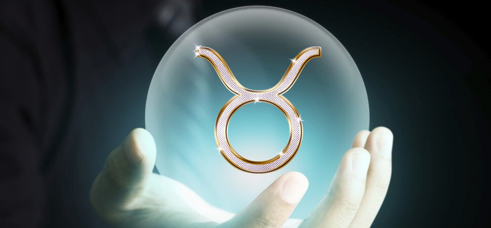 Знак зодиака телец и магический шар.