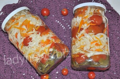 Консервированные помидоры с капустой - пошаговый рецепт с фото