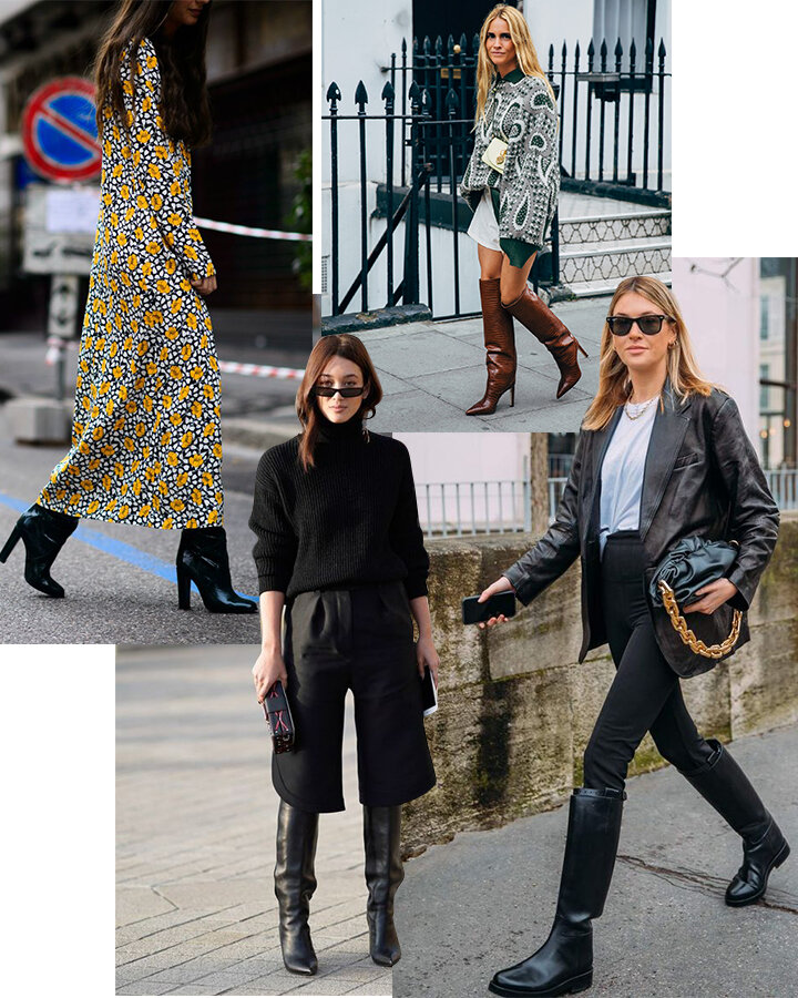 Образы street style с сапогами-трубами