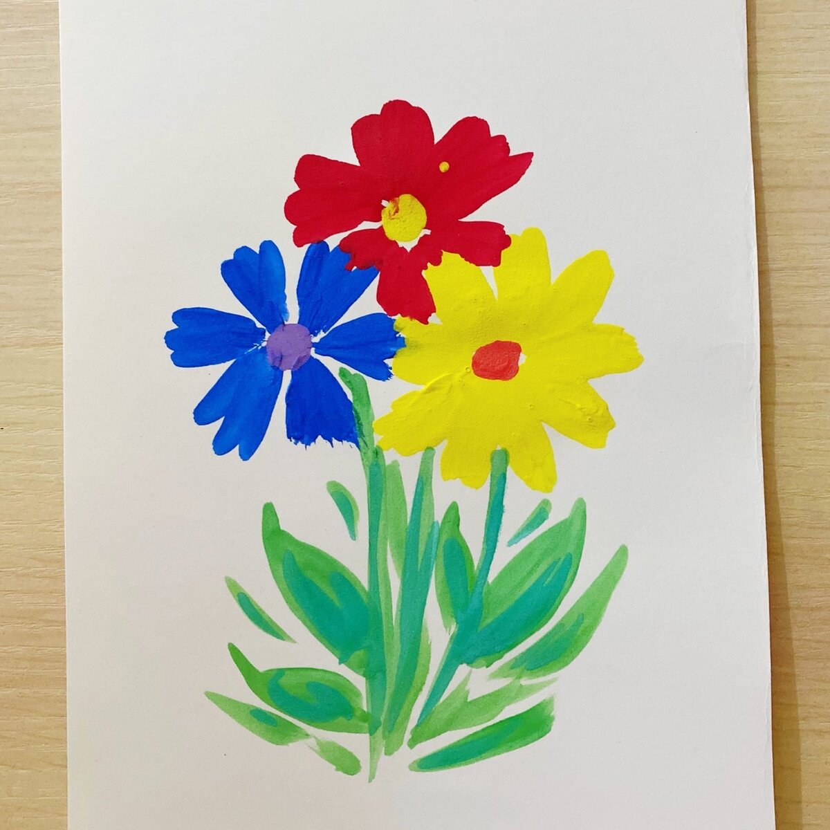 Как нарисовать цветы гуашью - рисование для детей. Рисуем вместе