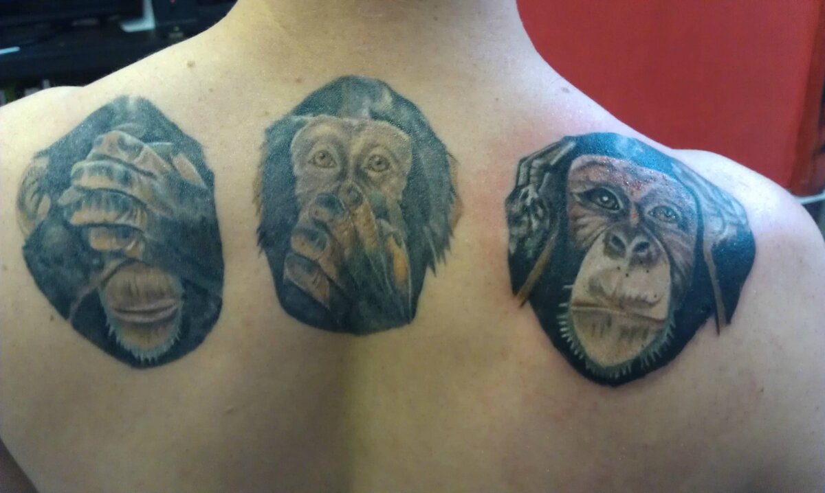 Три обезьяны, татуировка