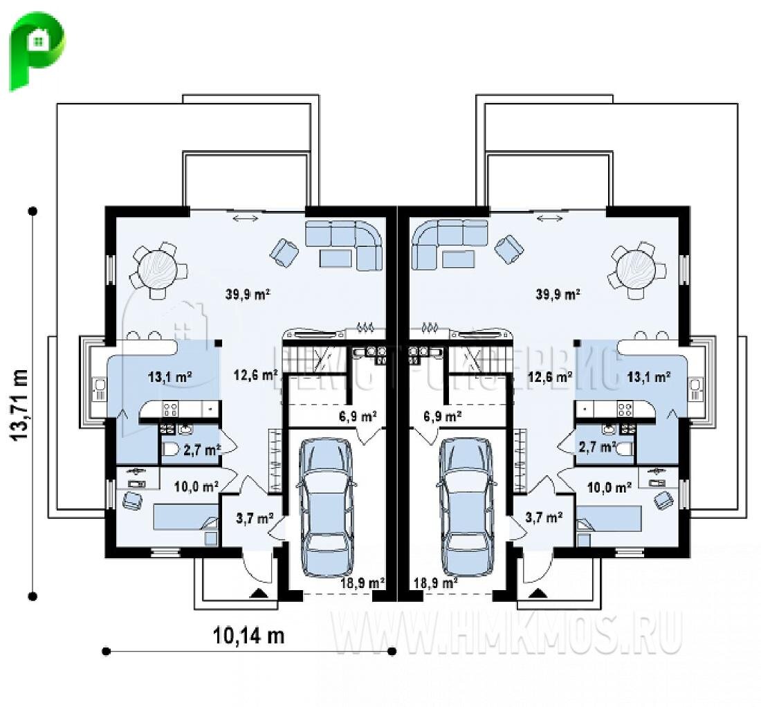 Двухэтажный дуплекс 463 кв.м. с гаражом в современном стиле за 4 355 760 ₽  | Архион – строительство и проектирование домов | Дзен