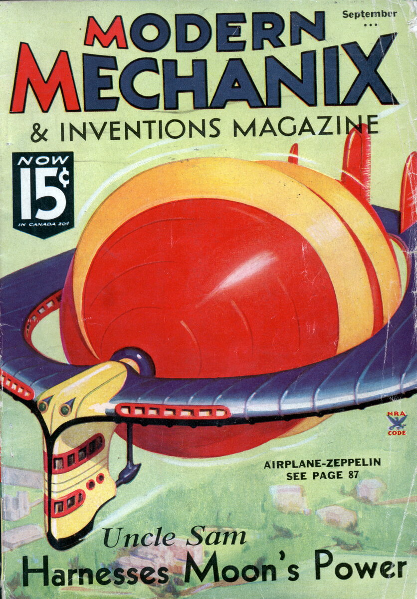Обложка журнала Modern Mechanix, сентябрь 1935 г.
