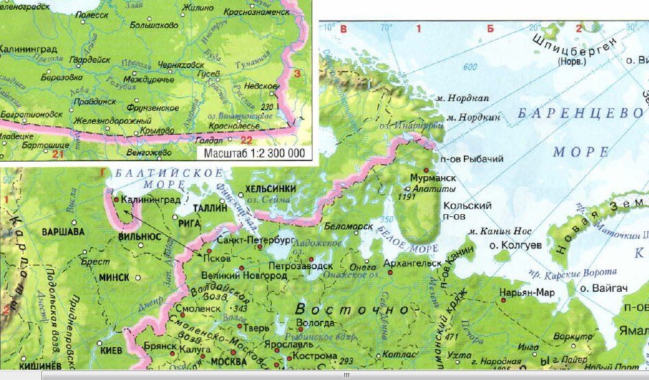 Так как у девятиклассников должен быть атлас, вешаю тут скриншот карты. 