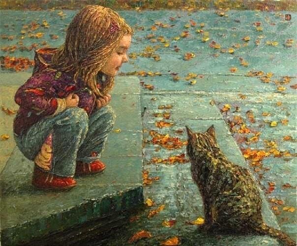 Это очень похоже на Катьку и ту самую кошку - https://poembook.ru/poem/217630